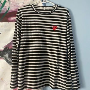Comme des Garçon striped heart t shirt long sleeve